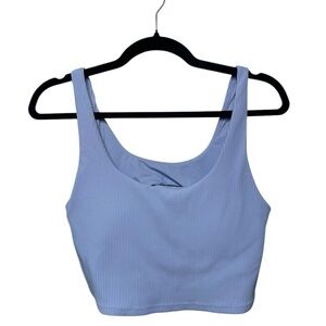 Athleta Sky Blue Ribbed Crop Top